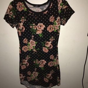 Black floral bodycon dress